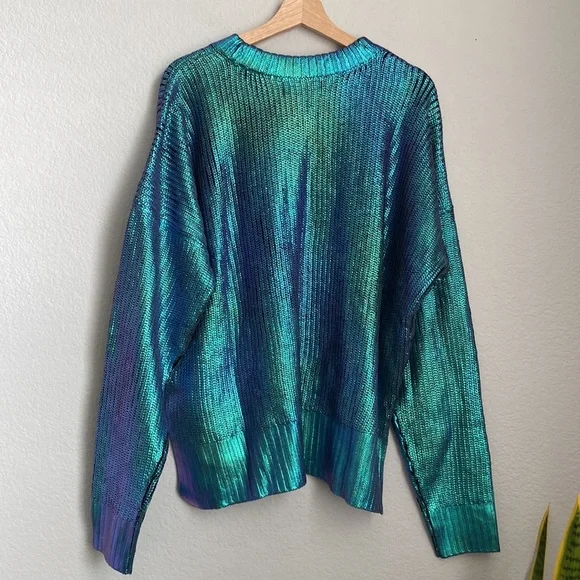 Beach Riot Callie Galaxy Shine Metallic Sweater Size Large NWT - Picture 8 of 13